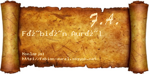 Fábián Aurél névjegykártya