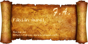 Fábián Aurél névjegykártya